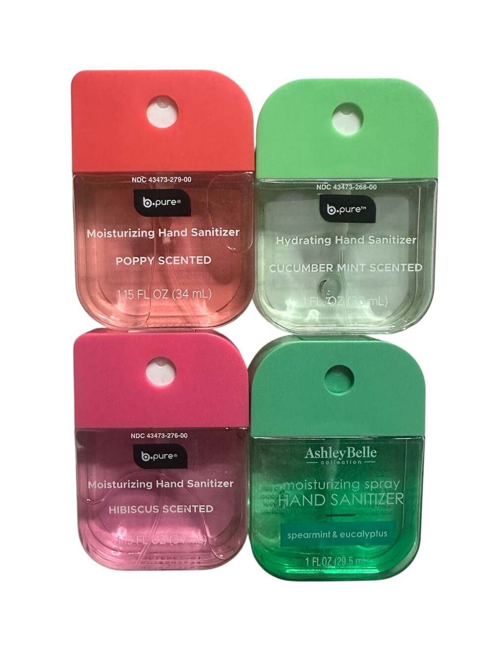B.pure and Ashley Belle Moisturizing Hand Sanitizer Spray Assortment - Set of 4